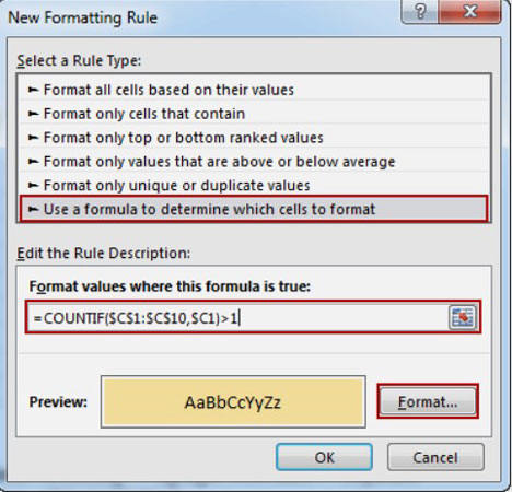 highlight duplicates in excel