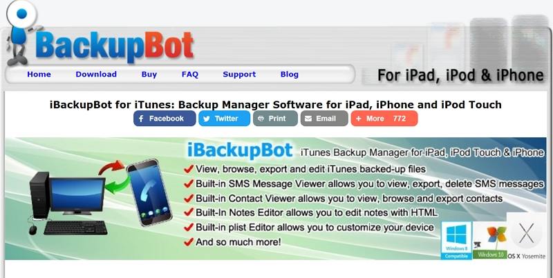 downloading the iBackupbot application on your computer