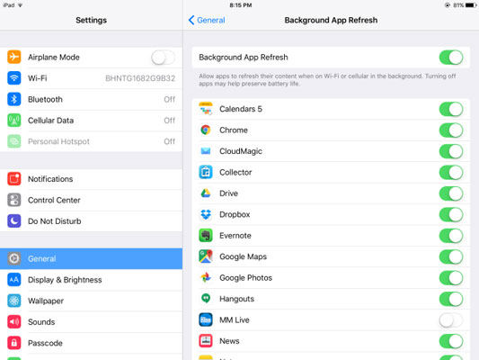 iphone battery draining fast disable background app refresh