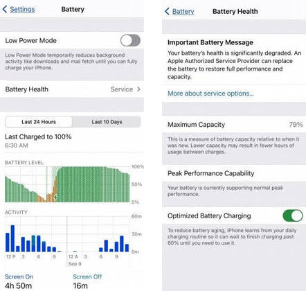 Check iPhone Battery Health
