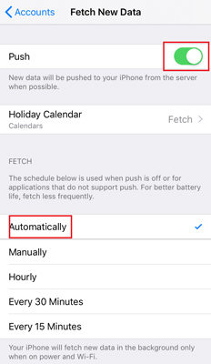 Enable fetch new data to fix iPhone email not updating