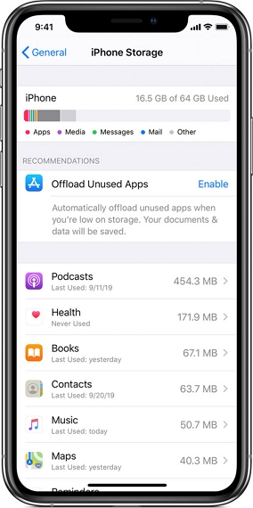 Manage your iPhone Storage