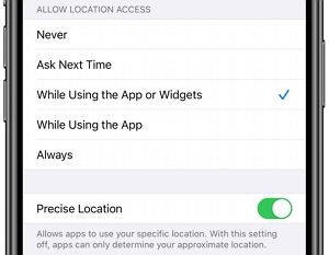 turn on location services on iphone