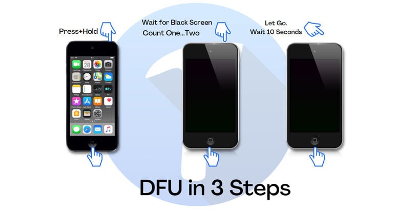 Using DFU mode to Fix iPod Is Disabled Connect to iTunes