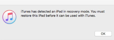iTunes error alert