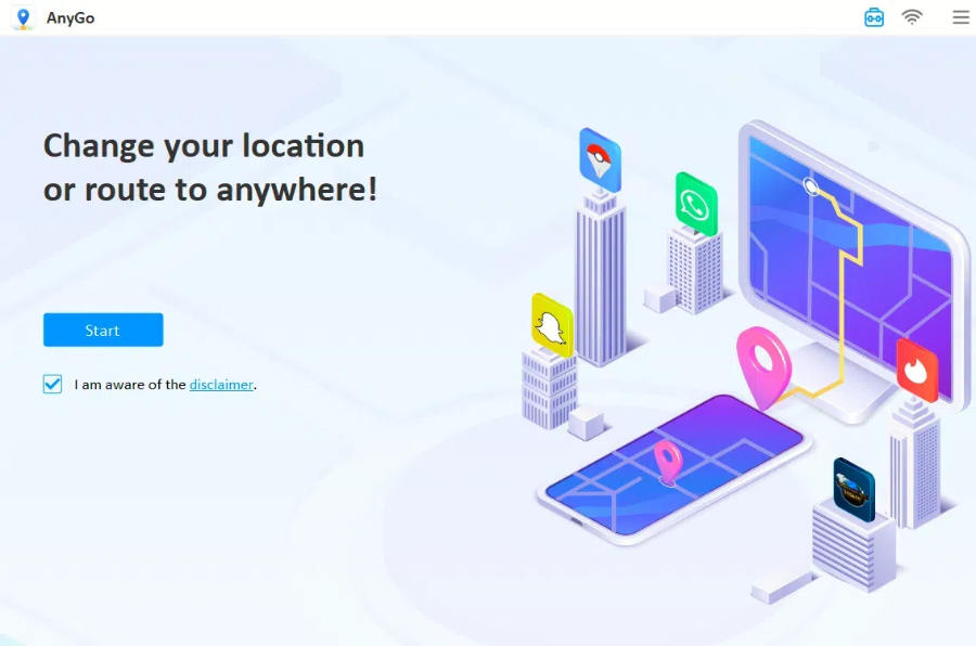 Change Tinder Location AnyGo tool