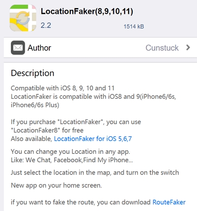 Cydia Fake Location go to the Location Faker