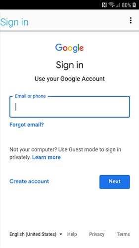 login new google account