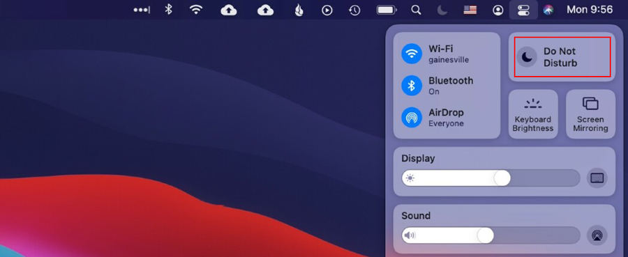 Disable do not disturb mode on Mac