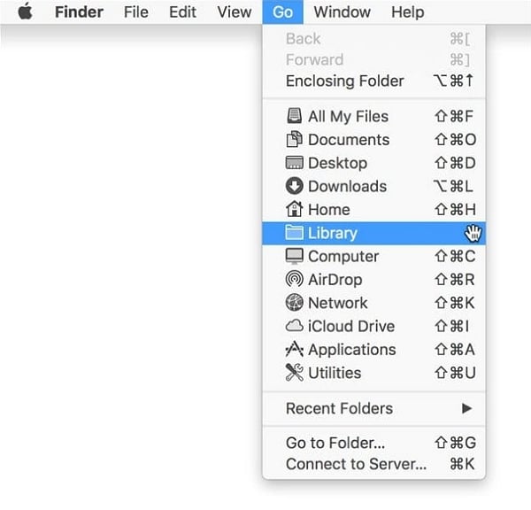 Finder go menu