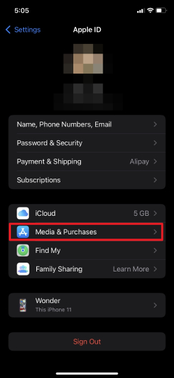 medisa purchase settings iphone