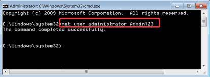 net user admin password