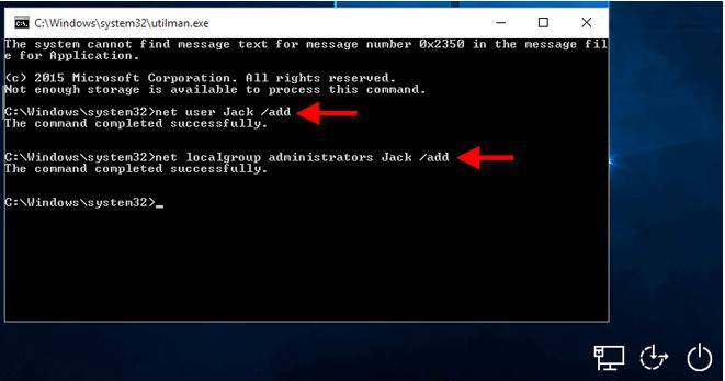 net user username add