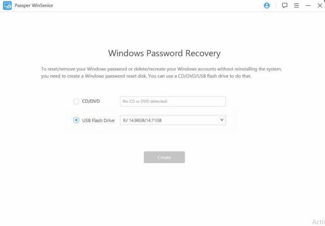 passper winsenior interface