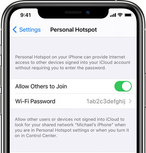 Disable personal hotspot
