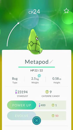 pokemon go metapod