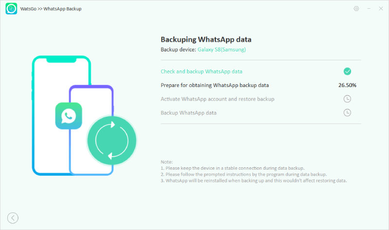 watsgo guide -  prepare to obtain whatsapp backup 