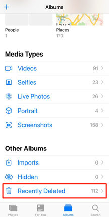 Delete media files to clear storage on iPhone