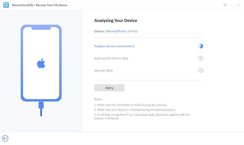 recovergo ios guide - prepare to recover data from iphone