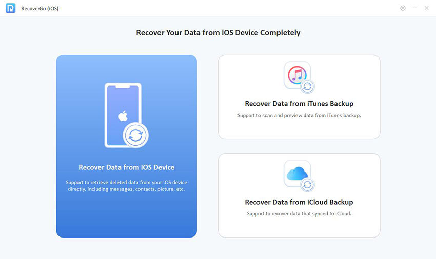 recovergo ios guide - select to recover data from ios device