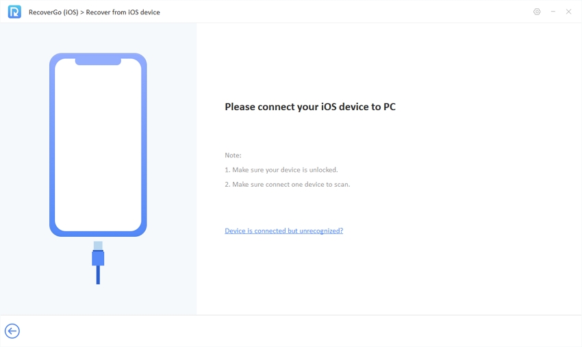 recovergo ios guide - select device to recover iphone data
