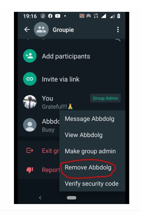 remove contact whatsapp