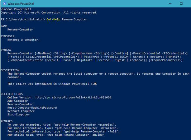 rename computer in domain powershell