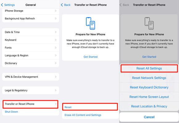 Reset All Settings to Fix Unable to Activate Touch ID on This iPhone