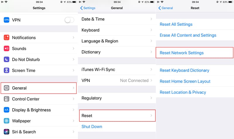 Reset Network Settings