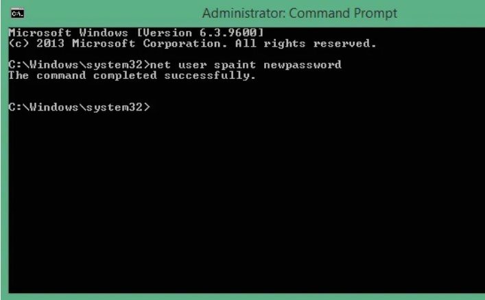 windows 8 admin password reset