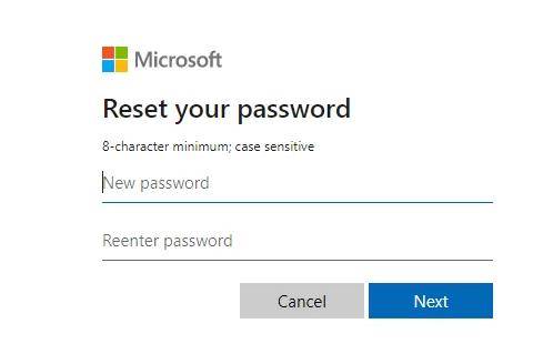  change microsoft account password
