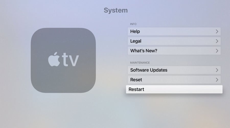 Restart the Apple TV 