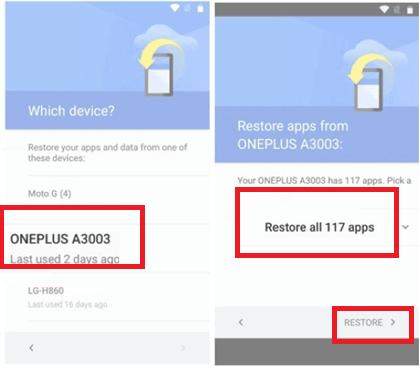 restore an android phone from google drive