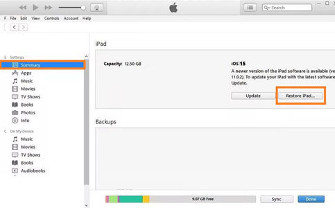 Restore ipad to Fix iPad Stuck on Apple Logo