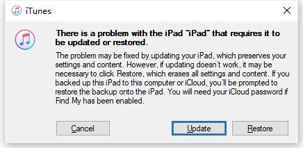 restore ipad with itunes