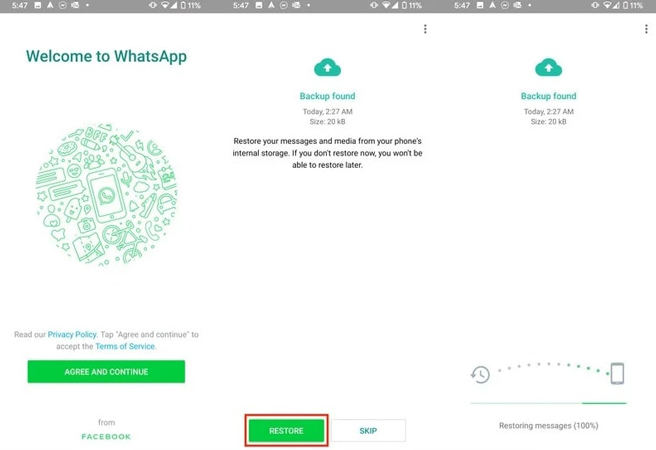 restore whatsapp backup