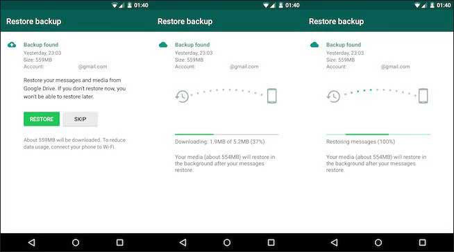restore whatsapp backup from google drive