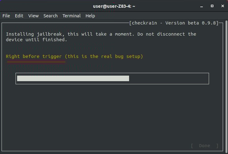 Right before trigger