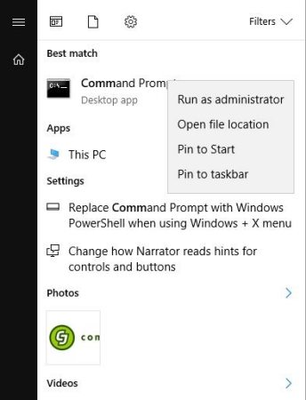 run as administrator