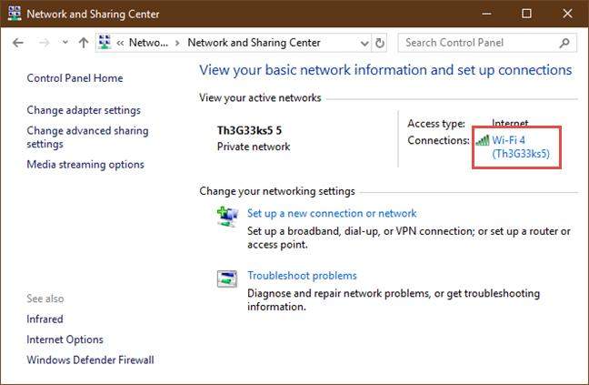 find wifi password windows 10