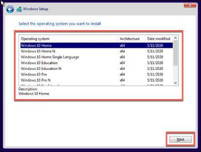 select windows system version