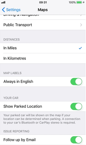 how to turn off location on iphone show parked location