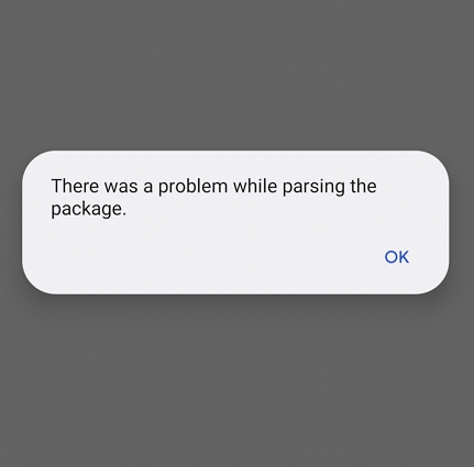 there was a problem while parsing the package