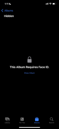 this album requires face id