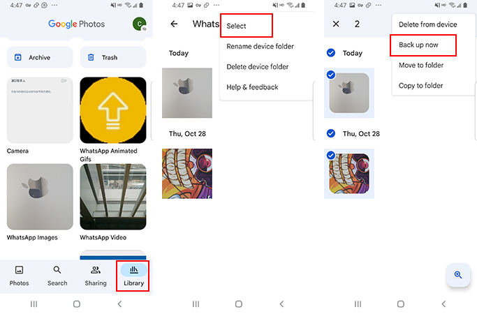 backup WhatsApp photos to Google photo