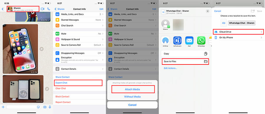 Transfer WhatsApp Photos via iCloud