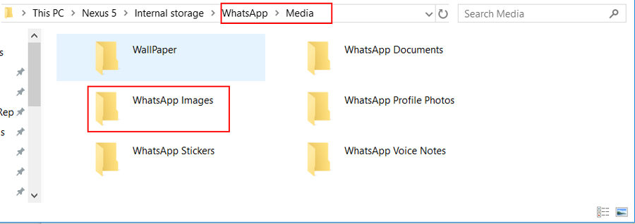 Transfer WhatsApp photos to  PC 