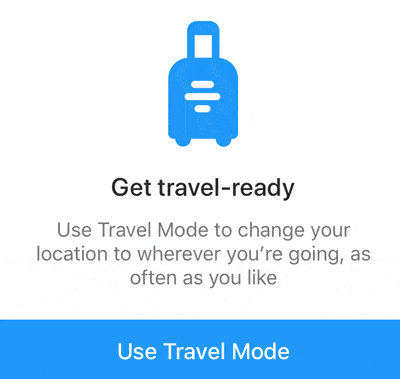 travel mode on Bumble