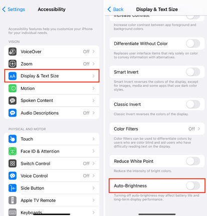 Turn Off Auto-Brightness to Fix iPhone Screen Flickering