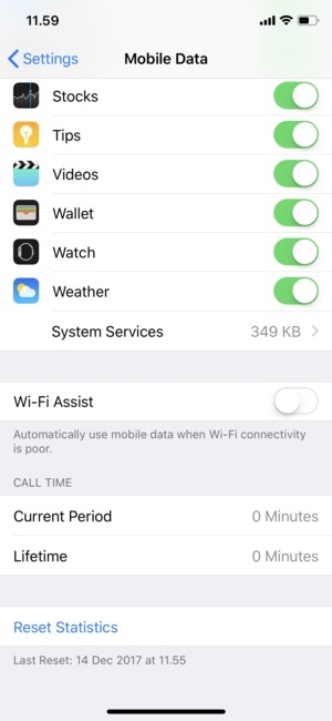 Turn off Wi-Fi Assist to fix Restore from iCloud Stuck